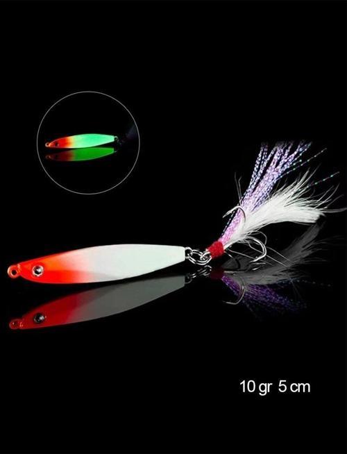 Glowlu Jig Yem 10Gr 5cm Lrf Yem Lüfer Levrek Sarıkanat Yapay Yem Suni yem Tüylü Kanca jig Yem