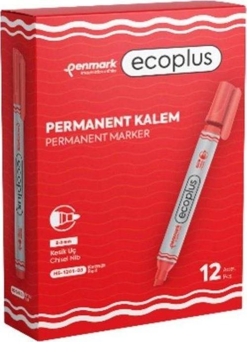 Permanent Marker Kesik Uç Ecoplus Kırmızı