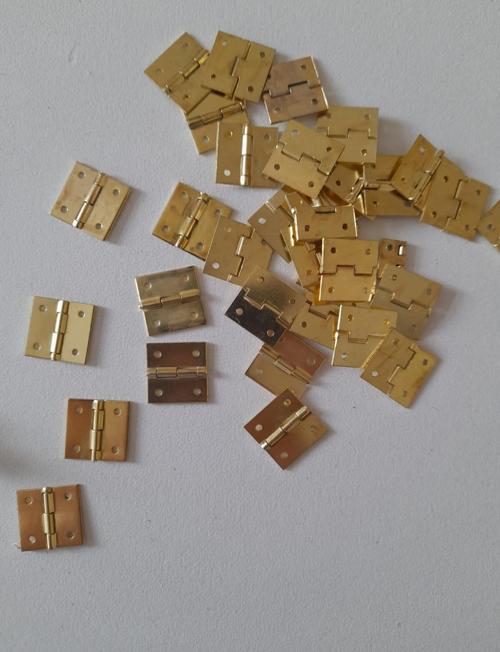 4 Adet 15x15 mm Tavla Menteşe Sarı Kutu ve Sandık Menteşesi Hobi Maket