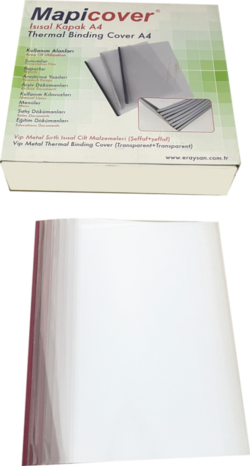 COVER-7 MM VIP METAL SIRTLI ISISAL KAPAK ŞEFFAF+ŞEFFAF KIRMIZI 100LÜ