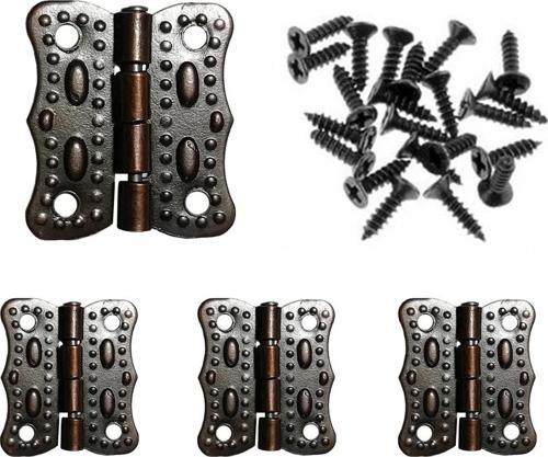 4 ADET OKSİT PAPATYA MENTEŞE VE VİDALARI 20X20 MM KUTU VE SANDIK MENTEŞESİ HOBİ MAKET