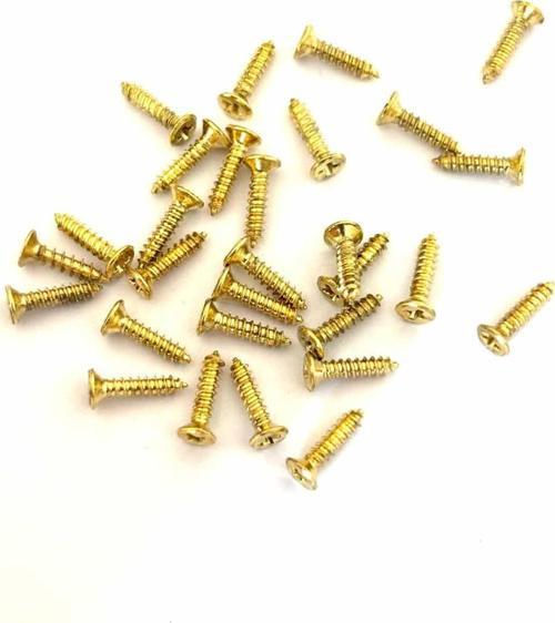 50 ADET 9,5 MM MİNİ AHŞAP MENTEŞE KİLİT HOBİ VİDASI SARI
