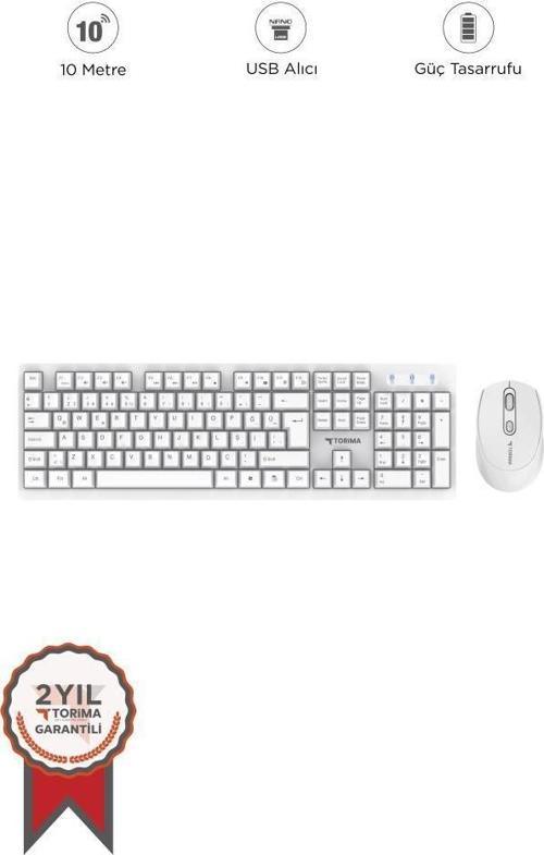 TMK-01 Beyaz Kablosuz Q Klavye Ve Mouse Seti