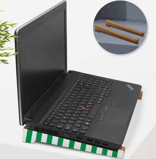 Gift Taşınabilir Ahşap Yeşil Beyaz Notebook Laptop Standı