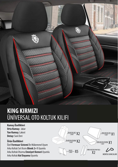 Nissan Pathfinder Koltuk Kılıfı King Kırımızı