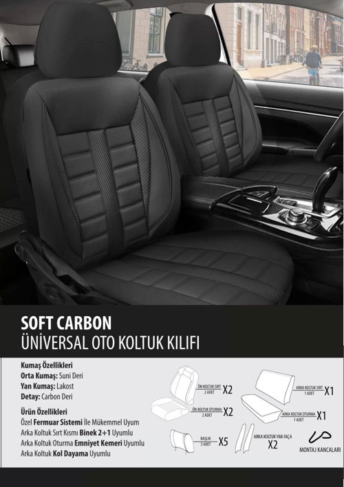 Nissan Note Koltuk Kılıfı Soft Carbon