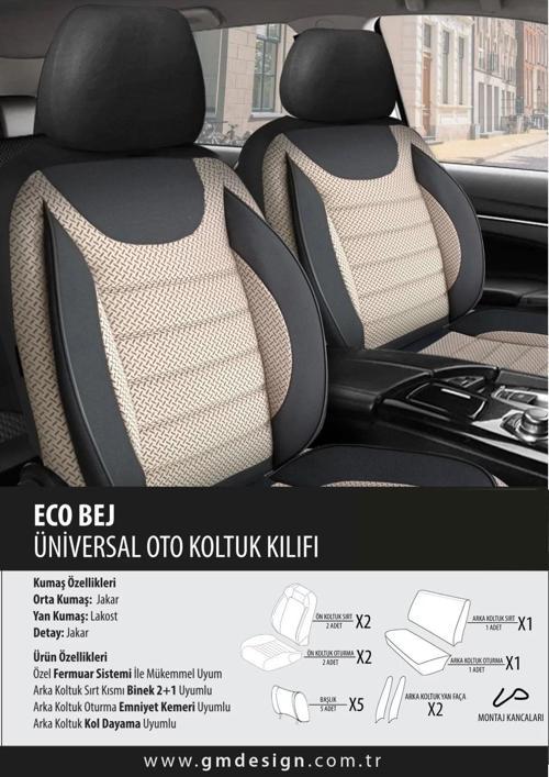 Peugeot 206 +   Koltuk Kılıfı Eco Bej