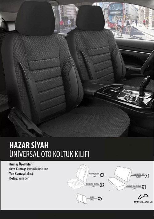 Peugeot 306 Koltuk Kılıfı Hazar Siyah
