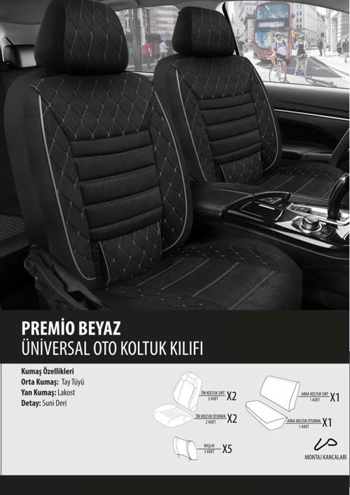 Renault Symbol   Koltuk Kılıfı Premio Beyaz