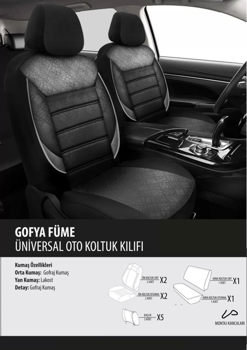 Renault Megane Koltuk Kılıfı Gofya Füme