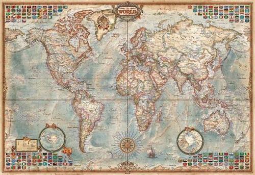 Puzzle 1000 Parça Political Map Of The World Minyatür 16764