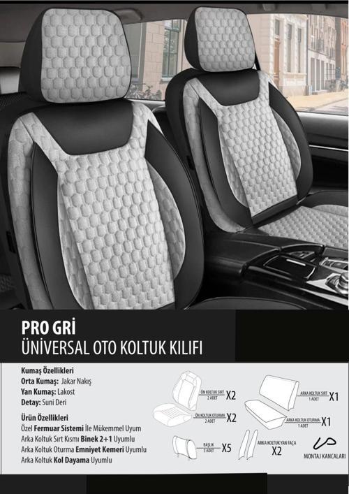 Renault Trafic   Koltuk Kılıfı Pro Gri