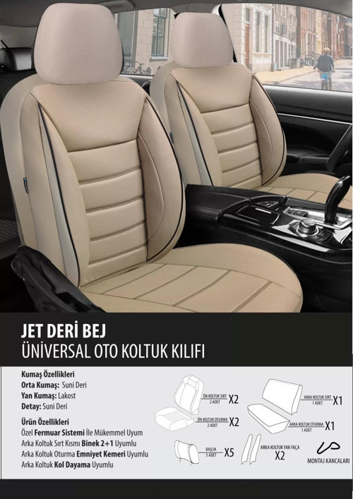 Skoda Forman Koltuk Kılıfı Jet Deri Bej