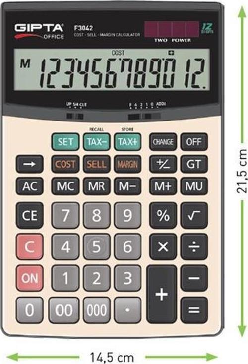 Hesap Makinesi Masa Üstü 12 Hane F3042