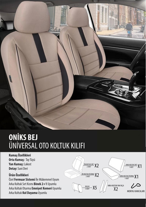 Skoda Roomster Koltuk Kılıfı Oniks Bej