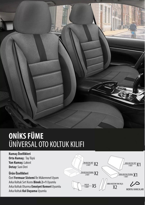 Skoda Roomster Koltuk Kılıfı Oniks Füme
