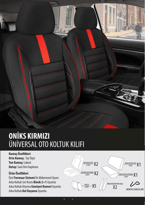 Skoda Roomster Koltuk Kılıfı Oniks Kırmızı