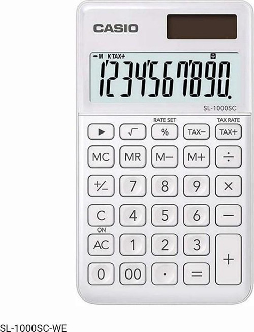 SL-1000SC-WE Cep Tipi 10 Hane Beyaz Hesap Makinesi