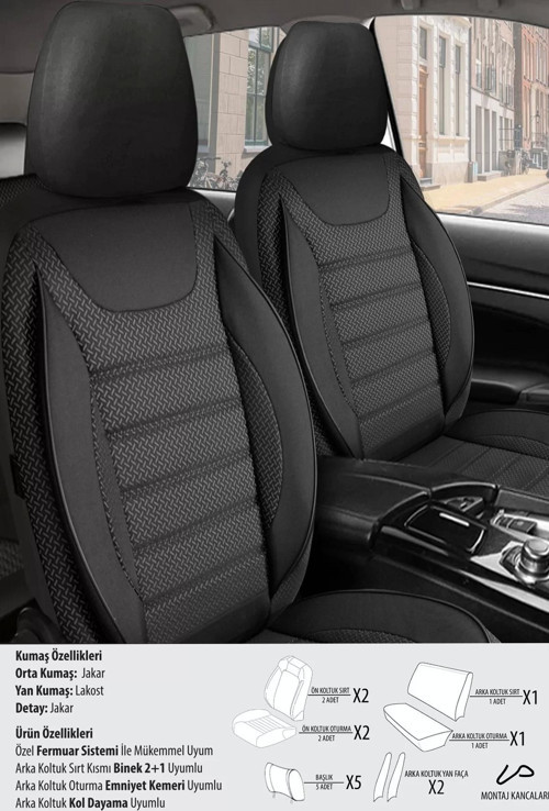 Subaru Xv Koltuk Kılıfı Eco Siyah