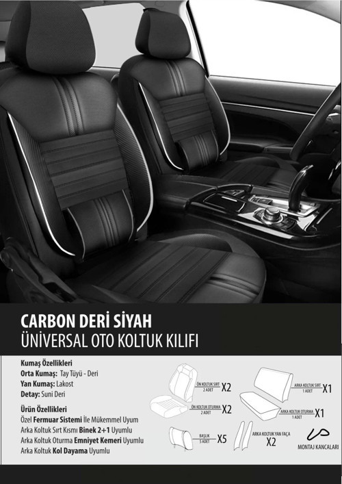 Suzuki SX4 Koltuk Kılıfı carbon deri siyah