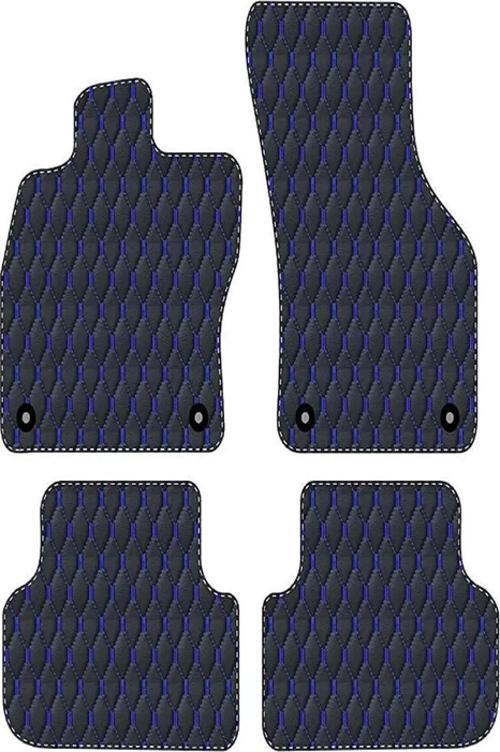 ALFA ROMEO 166 1998-2007 Uyumlu Mavi Dikişli Siyah Deri Paspas