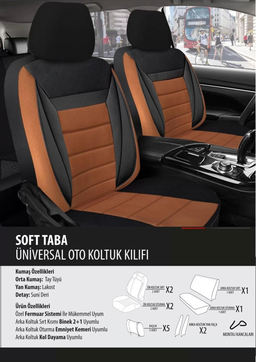 Toyota Rav4 Koltuk Kılıfı Soft Taba