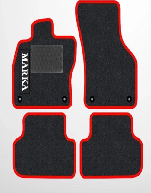 SMART FORTWO W451 2007-2014    Siyah Halı Kırmızı Kenar Petek Topuk