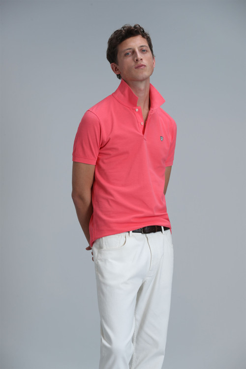 Laon Smart Erkek Polo Tişört Slim Fit Şeker Pembe