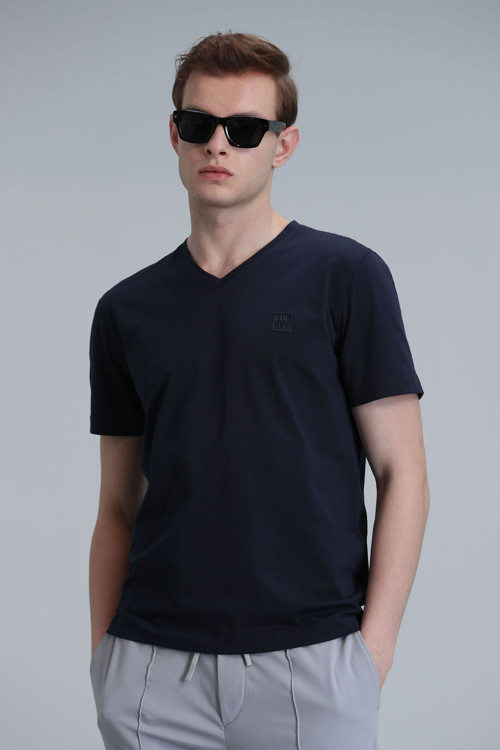 Tuna Modern Grafik Tişört Lacivert