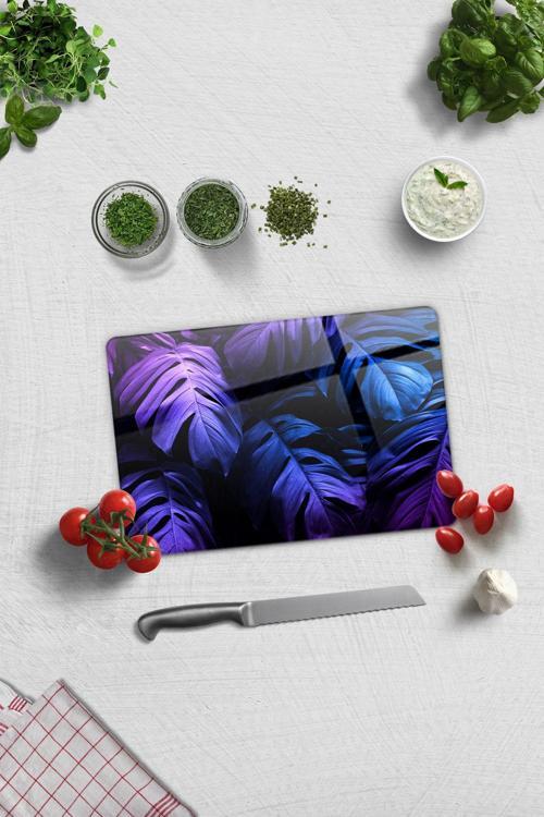 Cam Kesme Tahtası - Cam Kesme Tablası | Tropik Palmiye | 20cm x 30cm