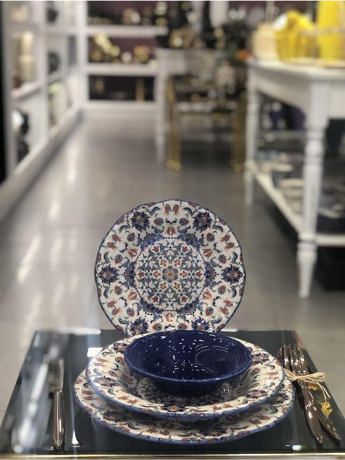 Mavi 24 Parça Porselen Yemek Takımı