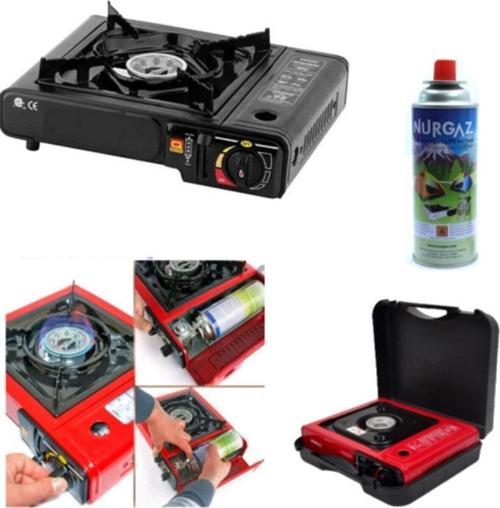 Ng 501 Tekli Portatif Kamp Ocak Piknik Bahçe Ocağı Yemek Çay Pişirme Ocağı + 220 Gr Kartuşlu