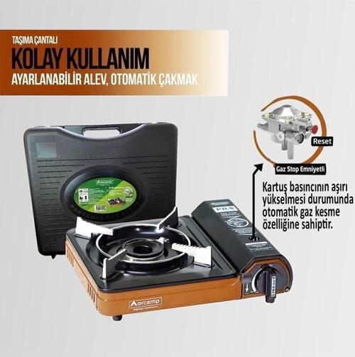 Ck-505 Tekli Portatif Kamp Ocak Gaz Stop Emniyetli