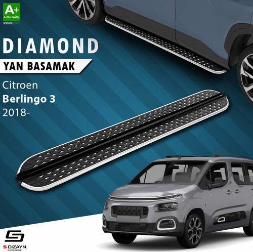 Citroen Berlingo 3 Diamond Krom Yan Basamak 203 Cm 2018 Üzeri