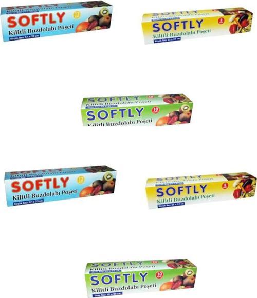 Emr softy kilitli buzdolabı poşeti - 6 lı set küçük/orta/büyük