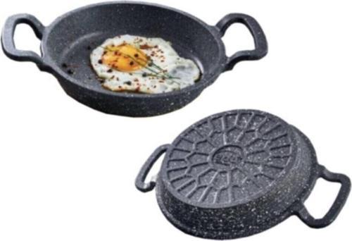 2 li granit döküm sahan tava seti - yanmaz yapışmaz 20/22 cm 2 boy