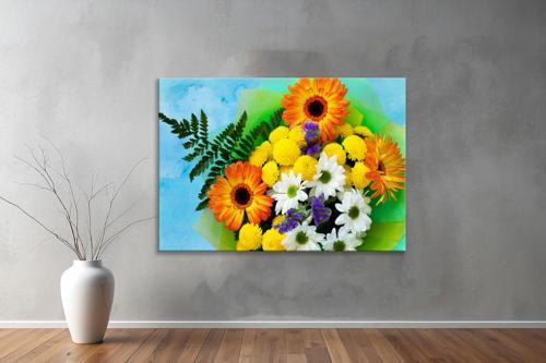Dekoratif Çiçekler  YatayKanvas Tablo 53 