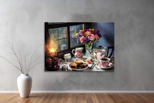 Dekoratif Çiçekler  YatayKanvas Tablo 75 