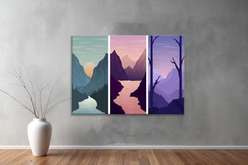 Dekoratif Çizim YatayKanvas Tablo 15 