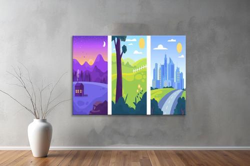 Dekoratif Çizim YatayKanvas Tablo 19