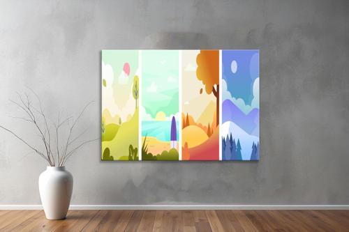 Dekoratif Çizim YatayKanvas Tablo 24