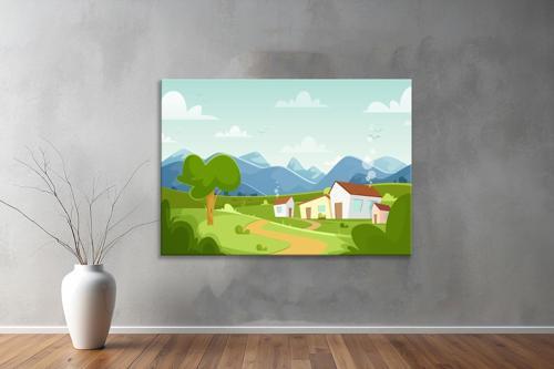 Dekoratif Çizim YatayKanvas Tablo 91 