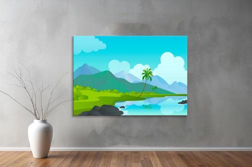 Dekoratif Çizim YatayKanvas Tablo 96