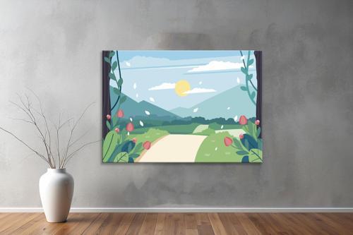 Dekoratif Çizim YatayKanvas Tablo 98