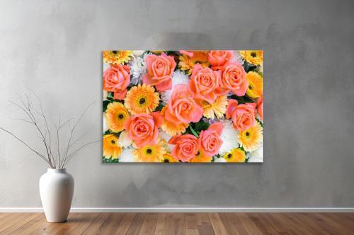 Dekoratif Çiçekler YatayKanvas Tablo 23