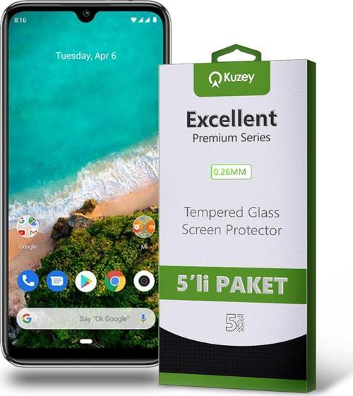 Xiaomi Mi A3 Temperli Ekran Koruyucu Kırılmaz Cam Ekonomik 5'li Paket