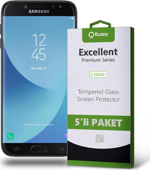 Samsung Galaxy J7 Pro Temperli Ekran Koruyucu Kırılmaz Cam Ekonomik 5'li Paket