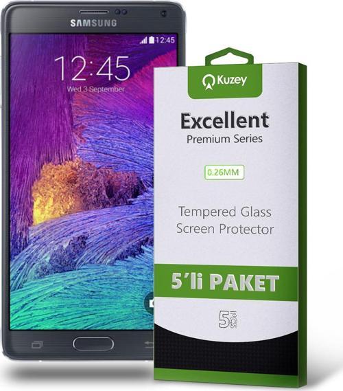 Samsung Galaxy Note 4 Temperli Ekran Koruyucu Kırılmaz Cam Ekonomik 5'li Paket