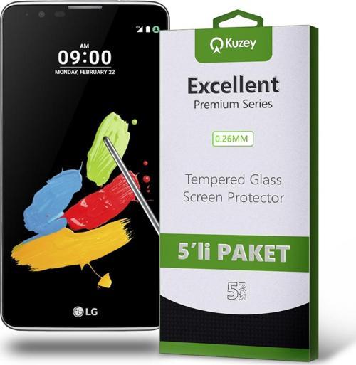 LG Stylus 2 Temperli Ekran Koruyucu Kırılmaz Cam Ekonomik 5'li Paket