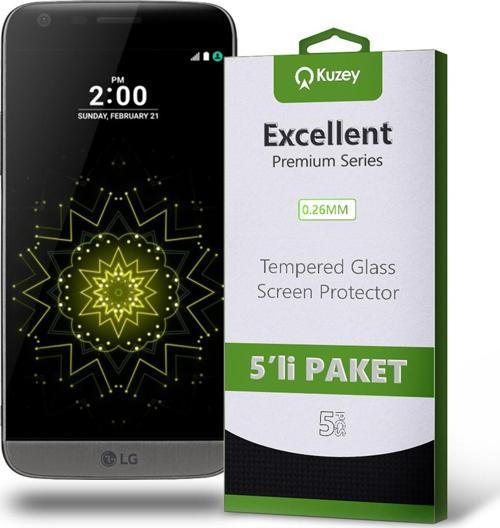 LG G5 Temperli Ekran Koruyucu Kırılmaz Cam Ekonomik 5'li Paket